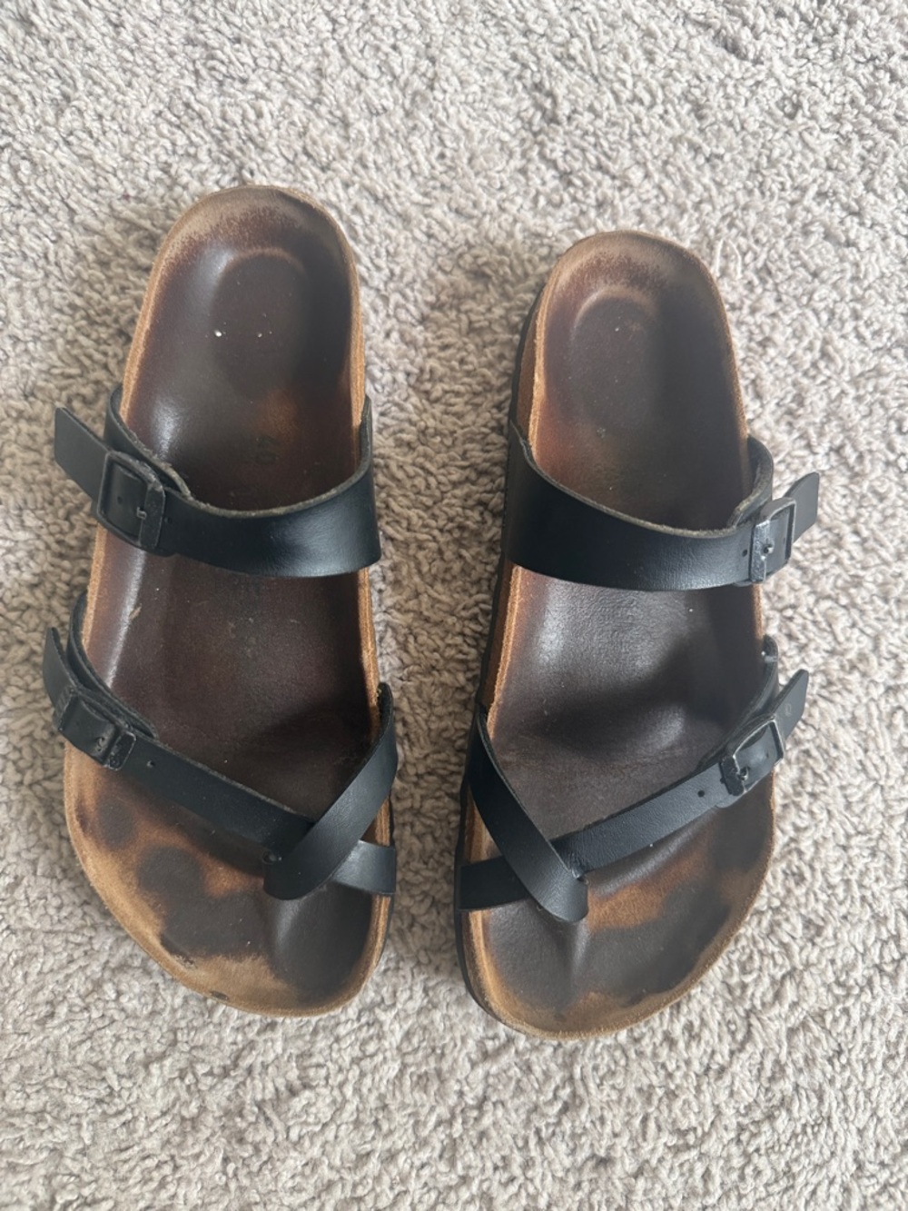 Birkenstock Black Double-Strap Slide Sandals Size 10